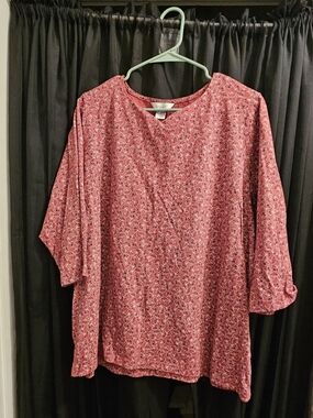 CJ Banks Rose Pink Floral Tunic Top